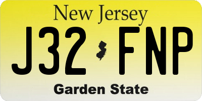 NJ license plate J32FNP