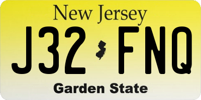 NJ license plate J32FNQ