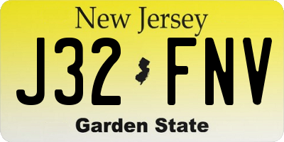 NJ license plate J32FNV