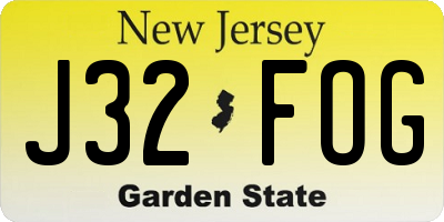 NJ license plate J32FOG