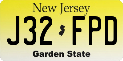 NJ license plate J32FPD