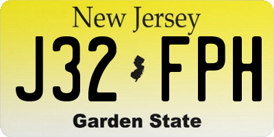 NJ license plate J32FPH