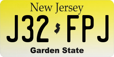NJ license plate J32FPJ