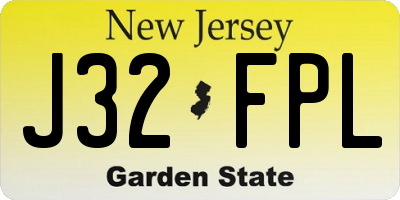 NJ license plate J32FPL