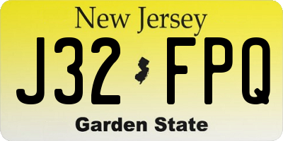 NJ license plate J32FPQ