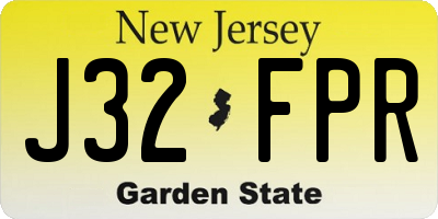 NJ license plate J32FPR