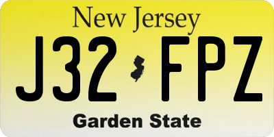 NJ license plate J32FPZ