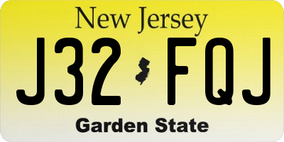 NJ license plate J32FQJ