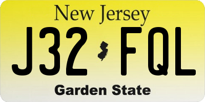 NJ license plate J32FQL