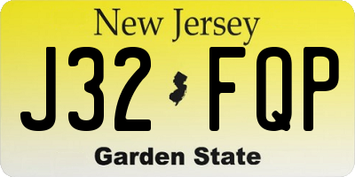 NJ license plate J32FQP