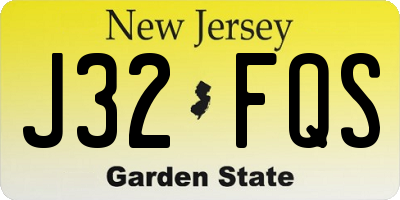 NJ license plate J32FQS