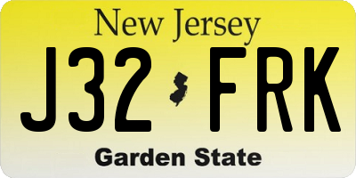 NJ license plate J32FRK