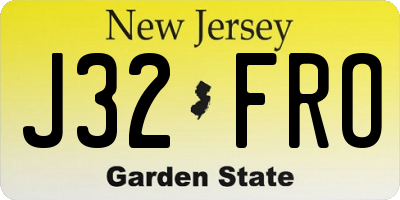 NJ license plate J32FRO