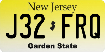 NJ license plate J32FRQ