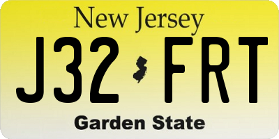 NJ license plate J32FRT