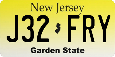NJ license plate J32FRY