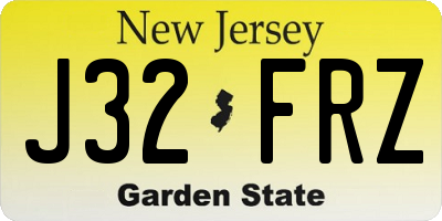 NJ license plate J32FRZ