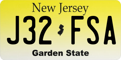 NJ license plate J32FSA