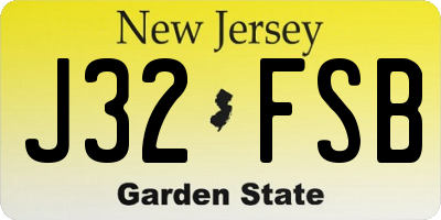 NJ license plate J32FSB