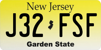 NJ license plate J32FSF