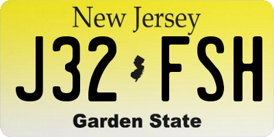 NJ license plate J32FSH