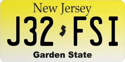 NJ license plate J32FSI