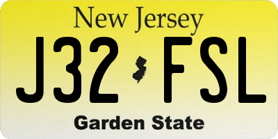 NJ license plate J32FSL