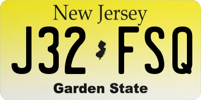 NJ license plate J32FSQ