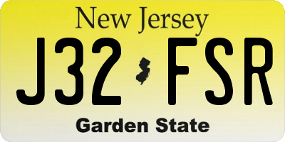 NJ license plate J32FSR