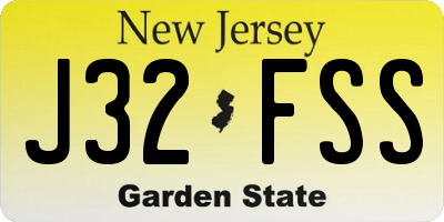 NJ license plate J32FSS