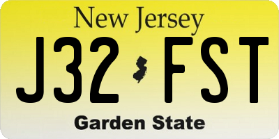 NJ license plate J32FST