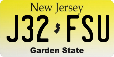 NJ license plate J32FSU