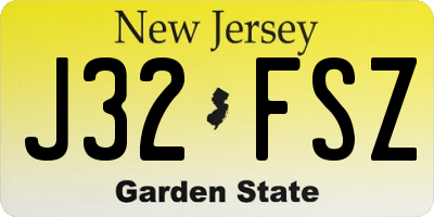 NJ license plate J32FSZ