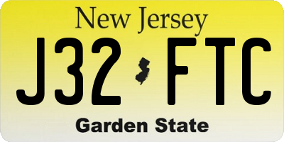 NJ license plate J32FTC