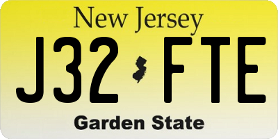 NJ license plate J32FTE