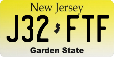 NJ license plate J32FTF