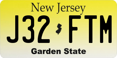 NJ license plate J32FTM