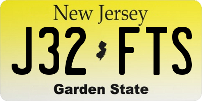 NJ license plate J32FTS