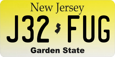 NJ license plate J32FUG