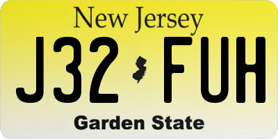NJ license plate J32FUH