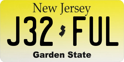 NJ license plate J32FUL