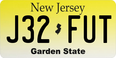 NJ license plate J32FUT