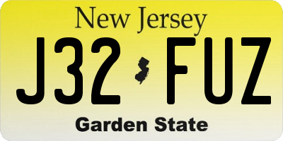 NJ license plate J32FUZ