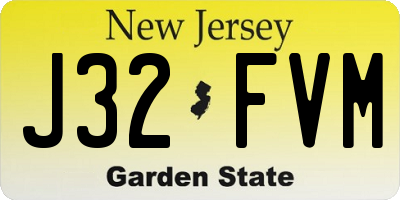 NJ license plate J32FVM
