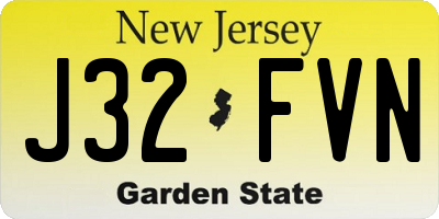 NJ license plate J32FVN