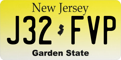 NJ license plate J32FVP