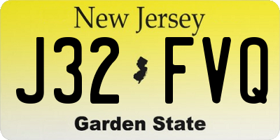 NJ license plate J32FVQ