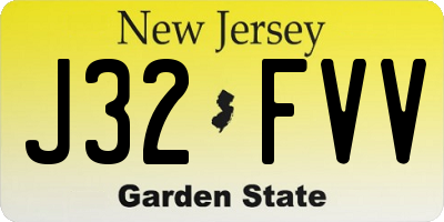 NJ license plate J32FVV