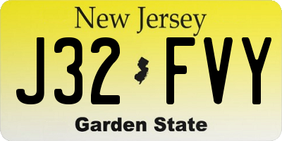 NJ license plate J32FVY