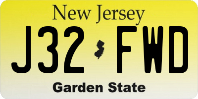 NJ license plate J32FWD
